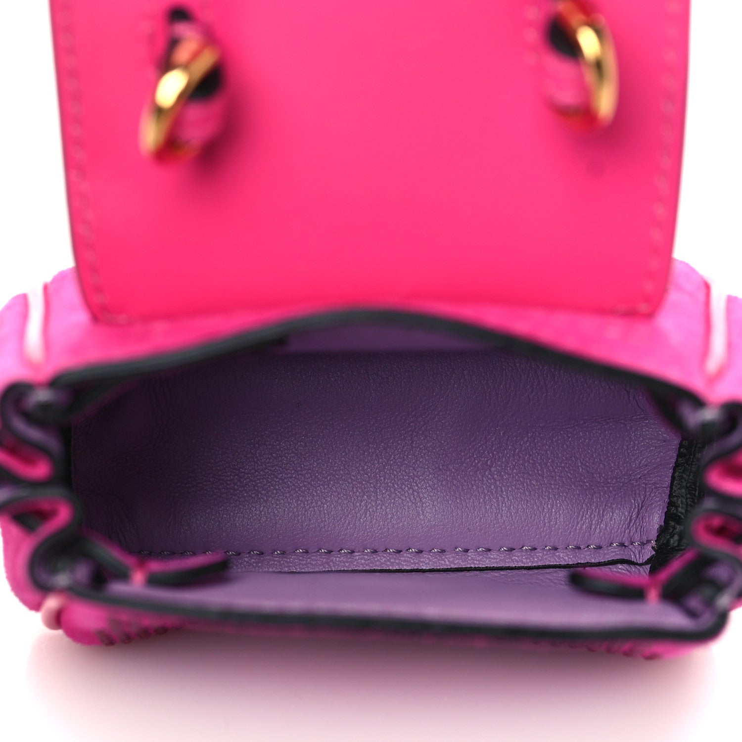 Versace Suede Crystal Studded Micro La Medusa Bag Pink 5 of 6