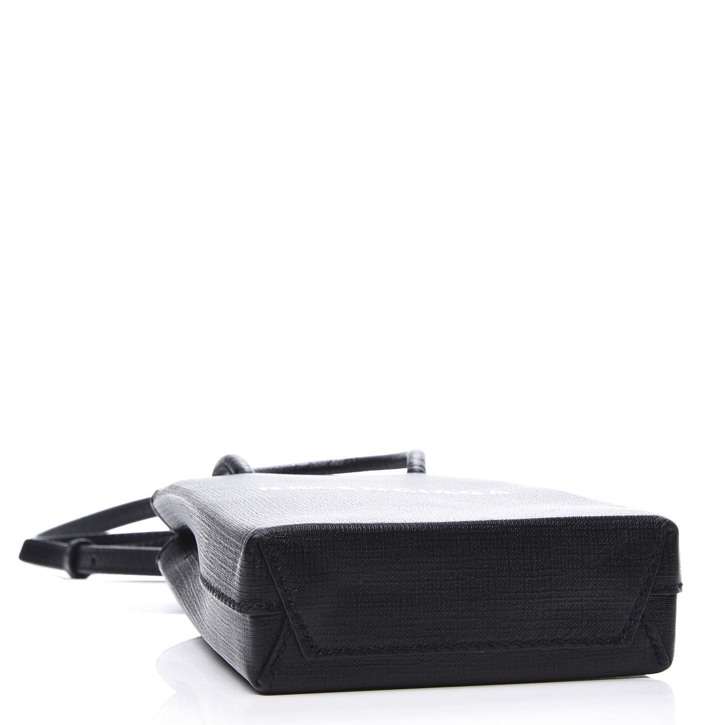 Squared Calfskin Logo Shopping Phone Holder Bag Black