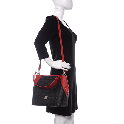 MCM Visetos Medium Klara Hobo Red Black 2 of 10
