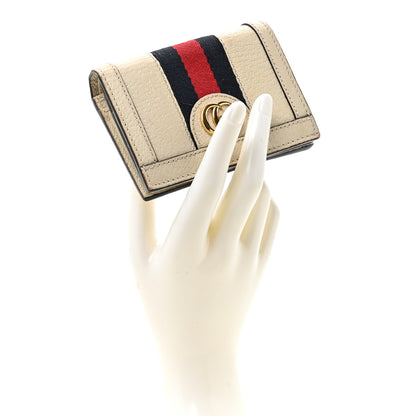 Gucci Textured Calfskin Web Ophidia Card Case Mystic White 2 of 14