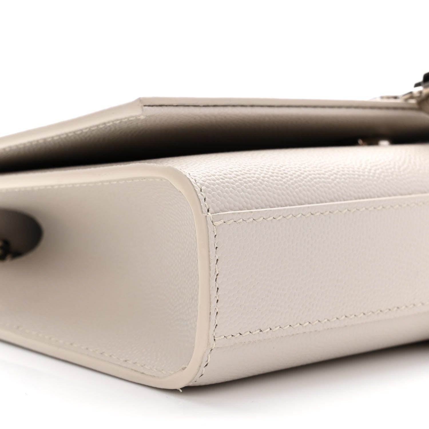Saint Laurent Grain De Poudre Small Classic Monogram Kate Tassel Satchel Crema Soft 8 of 9
