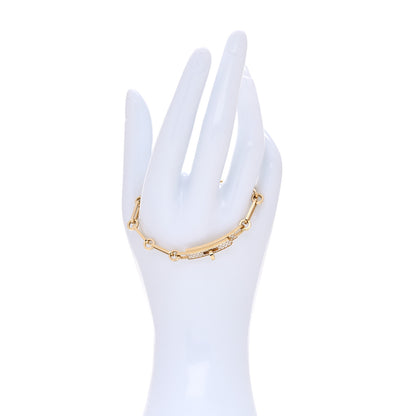 Hermes 18K Yellow Gold Diamond Pave PM Kelly Chaine Bracelet ST 2 of 4