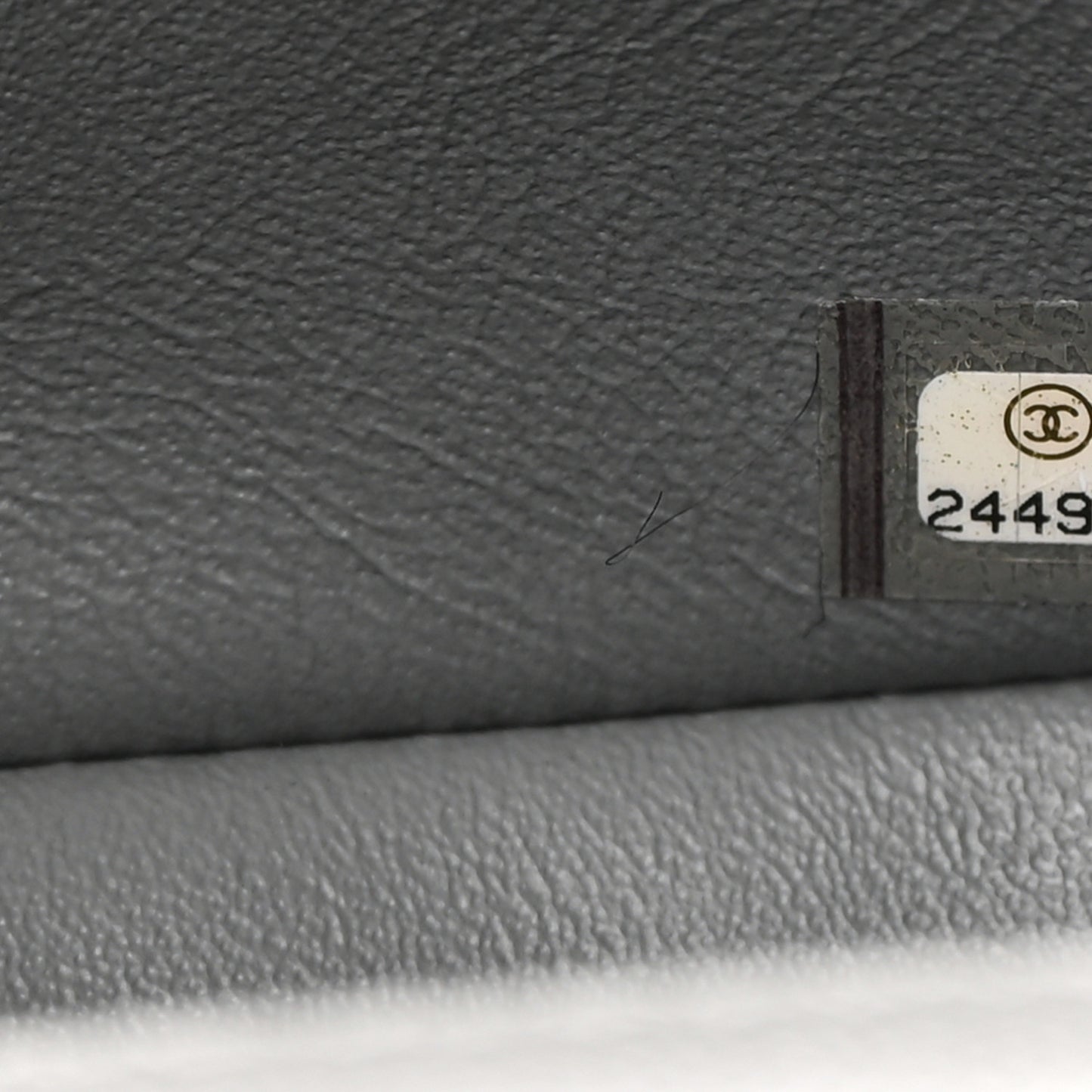 Caviar Quilted Mini Rectangular Flap Grey