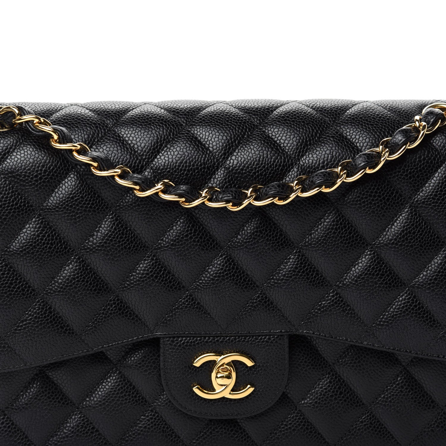 Chanel Caviar Quilted Jumbo Double Flap Black 11 of 12