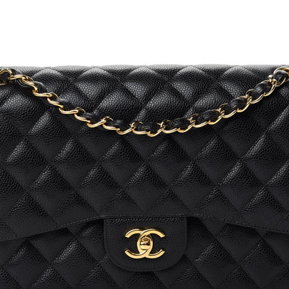 Chanel Caviar Quilted Jumbo Double Flap Black 11 of 12