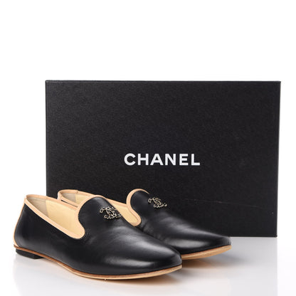 Chanel Lambskin CC Chain Loafers 37.5 Black 13 of 13