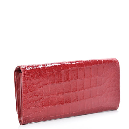 Miu Miu Embossed Crocodile Lux Continental Wallet Rubino 2 of 13