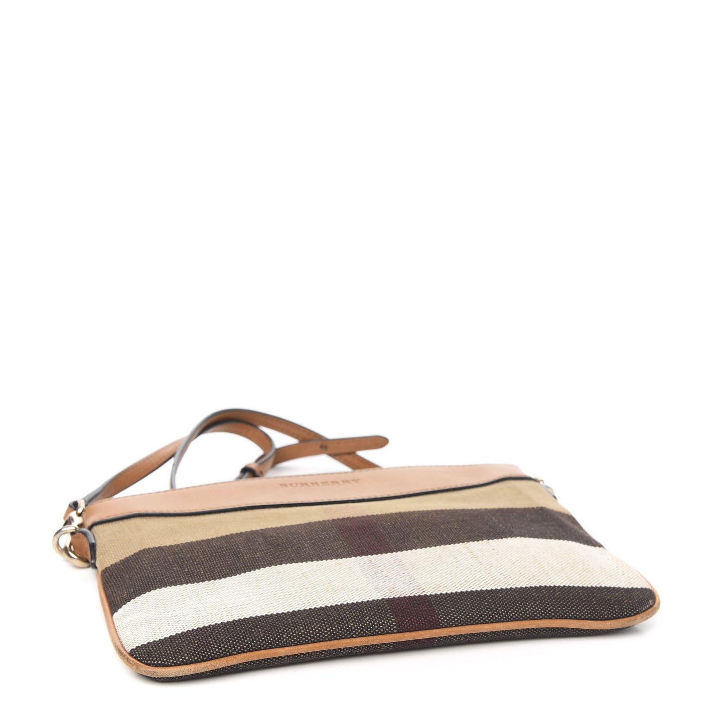 Mega Check Peyton Crossbody Clutch Bag Saddle Brown