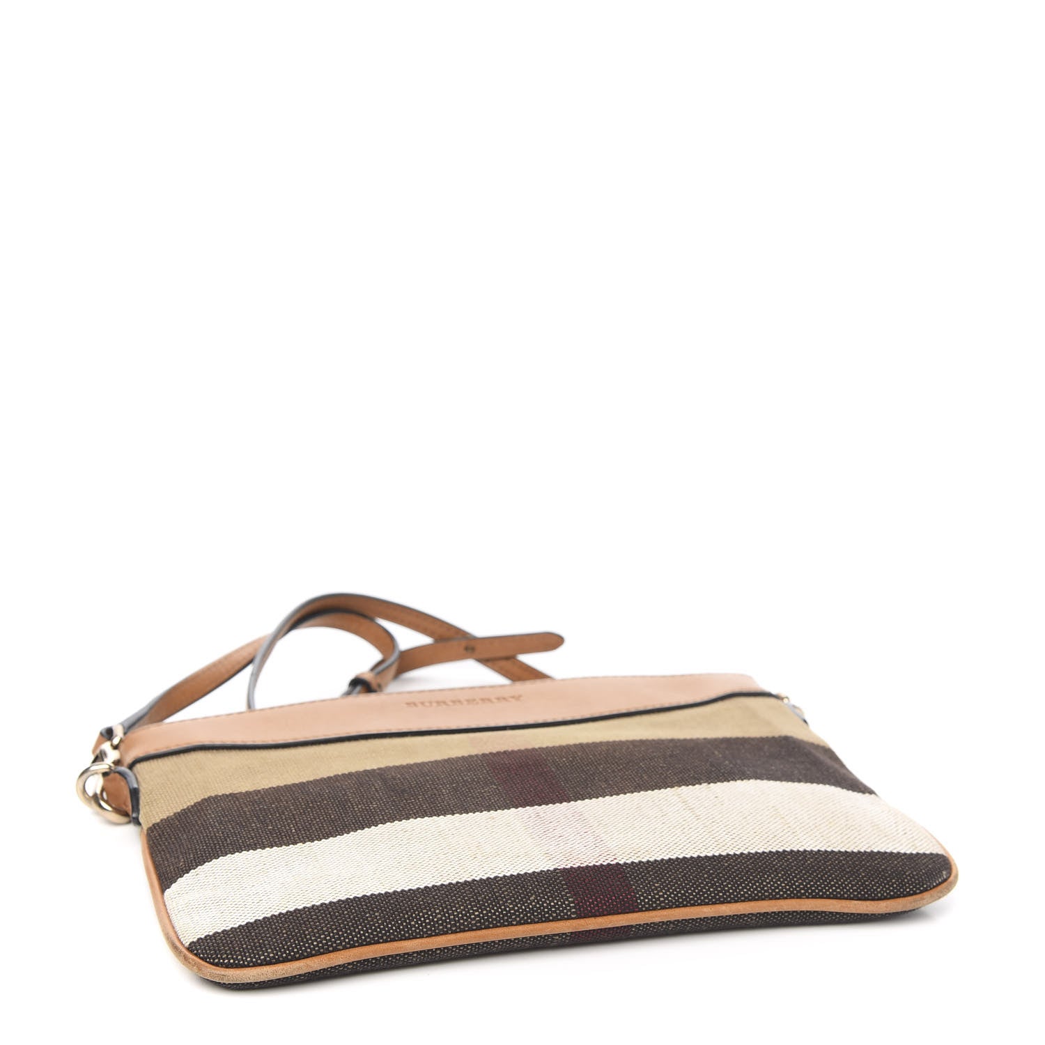 Burberry Mega Check Peyton Crossbody Clutch Bag Saddle Brown 3 of 10