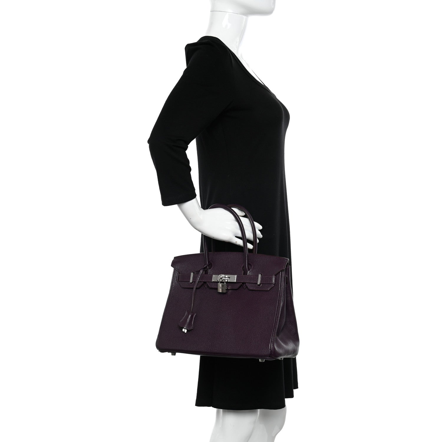 Hermes Chevre Mysore Birkin 30 Raisin 3 of 15