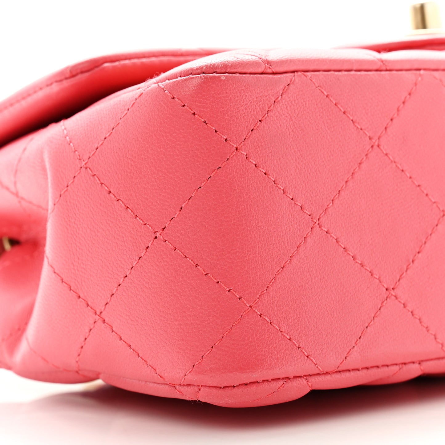 Lambskin Quilted Studded Mini Rectangular Flap Pink