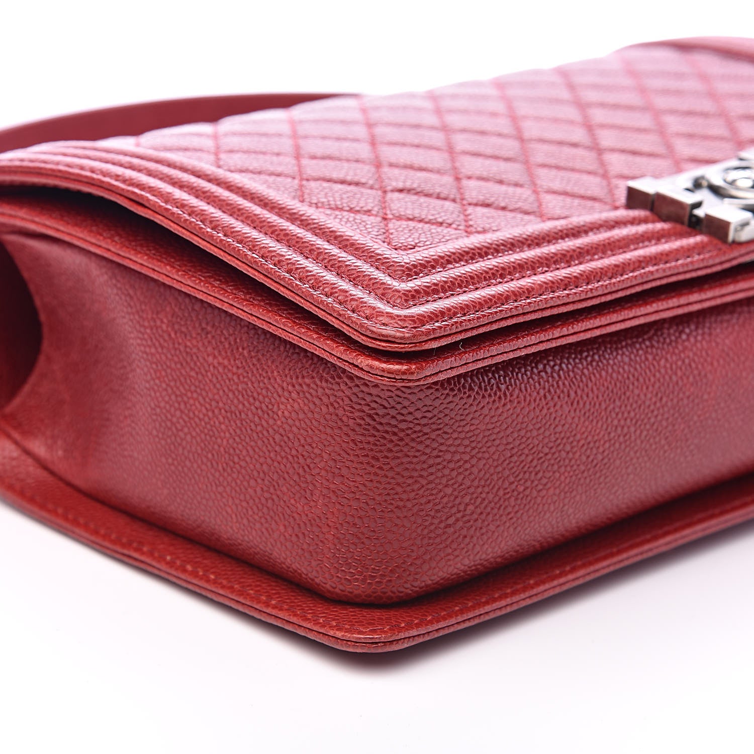 Chanel Caviar Quilted New Medium Boy Flap Dark Red 9 of 13