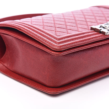 Chanel Caviar Quilted New Medium Boy Flap Dark Red 9 of 13