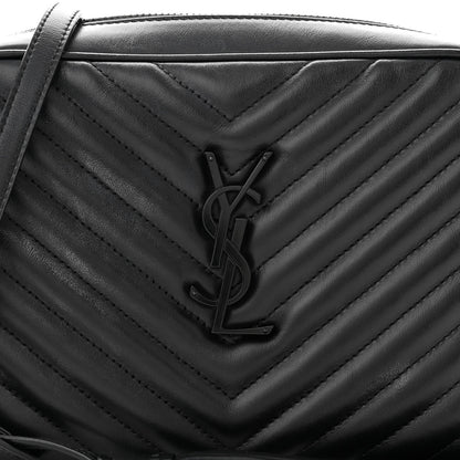 Saint Laurent Calfskin Matelasse Monogram Monochrome Lou Camera Bag Black 8 of 15