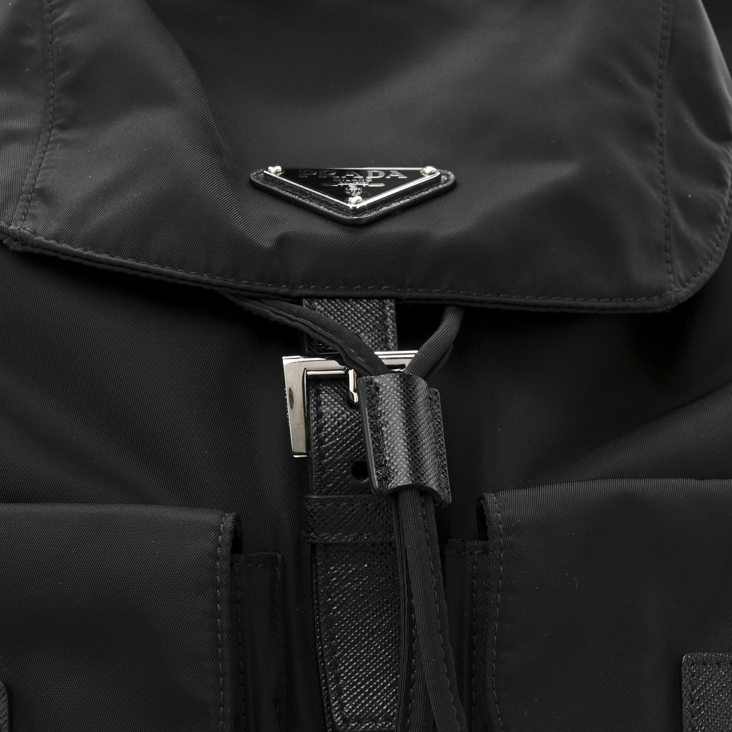 Prada Re-Nylon Vela Saffiano Medium Backpack Black 8 of 10