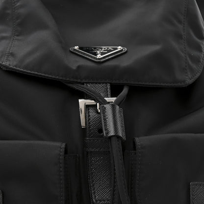 Prada Re-Nylon Vela Saffiano Medium Backpack Black 8 of 10