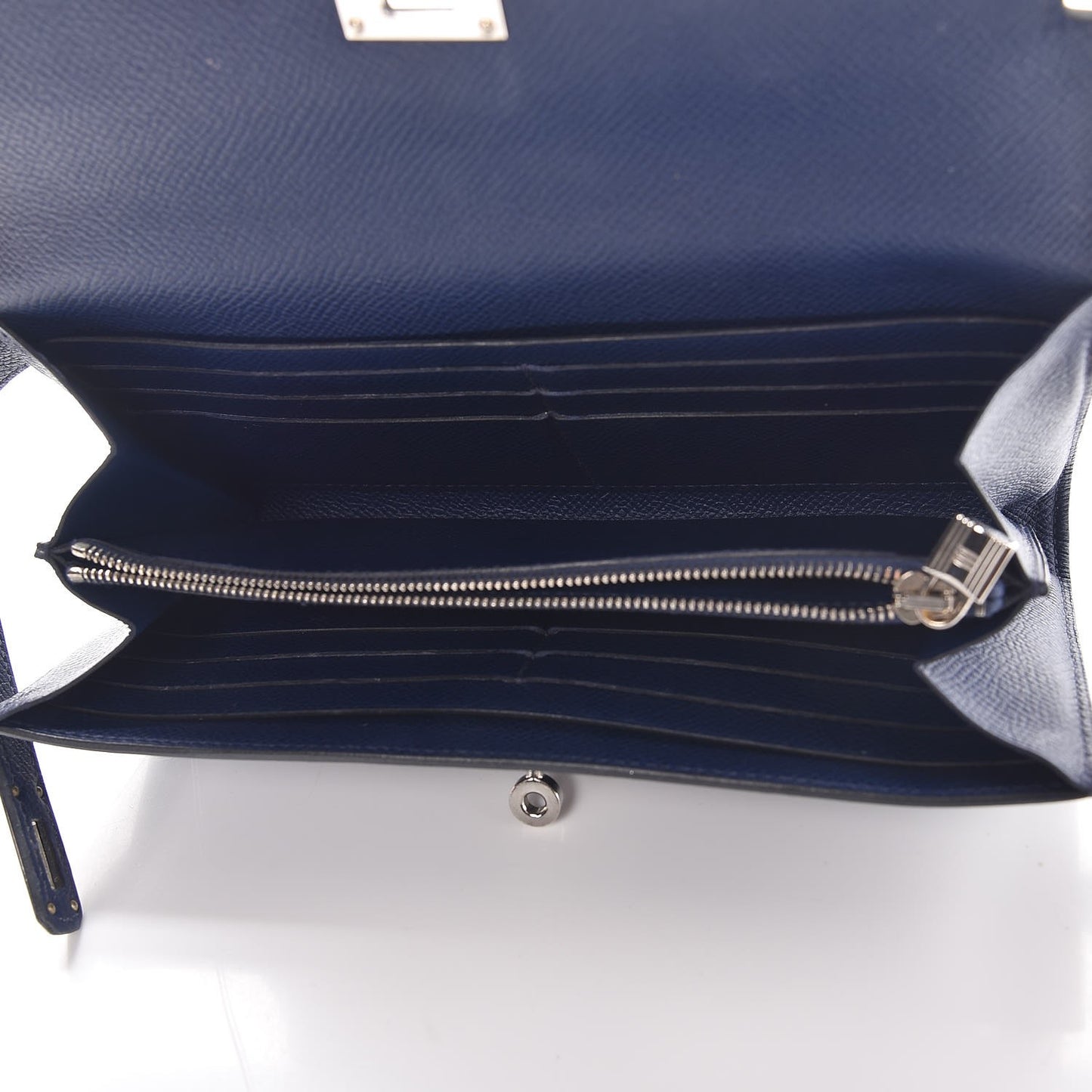 Epsom Kelly Longue Wallet Bleu Saphir