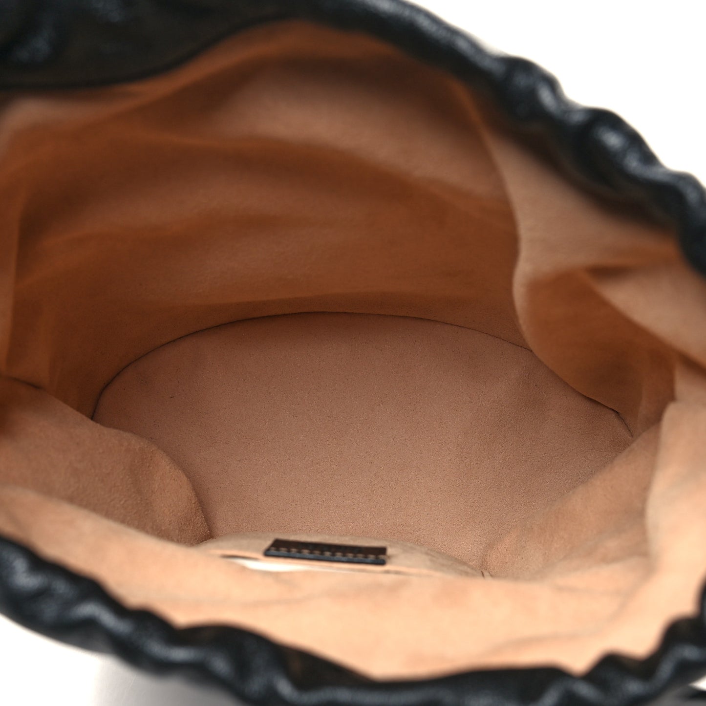 Azalea Sakai Calfskin Horsebit 1955 Drawstring Bucket Bag Black