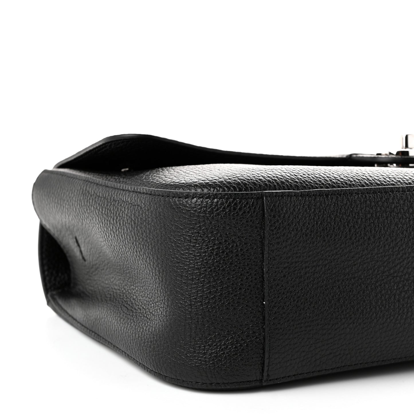Grained Calfskin Small Souplissimo Maxi Flap Black