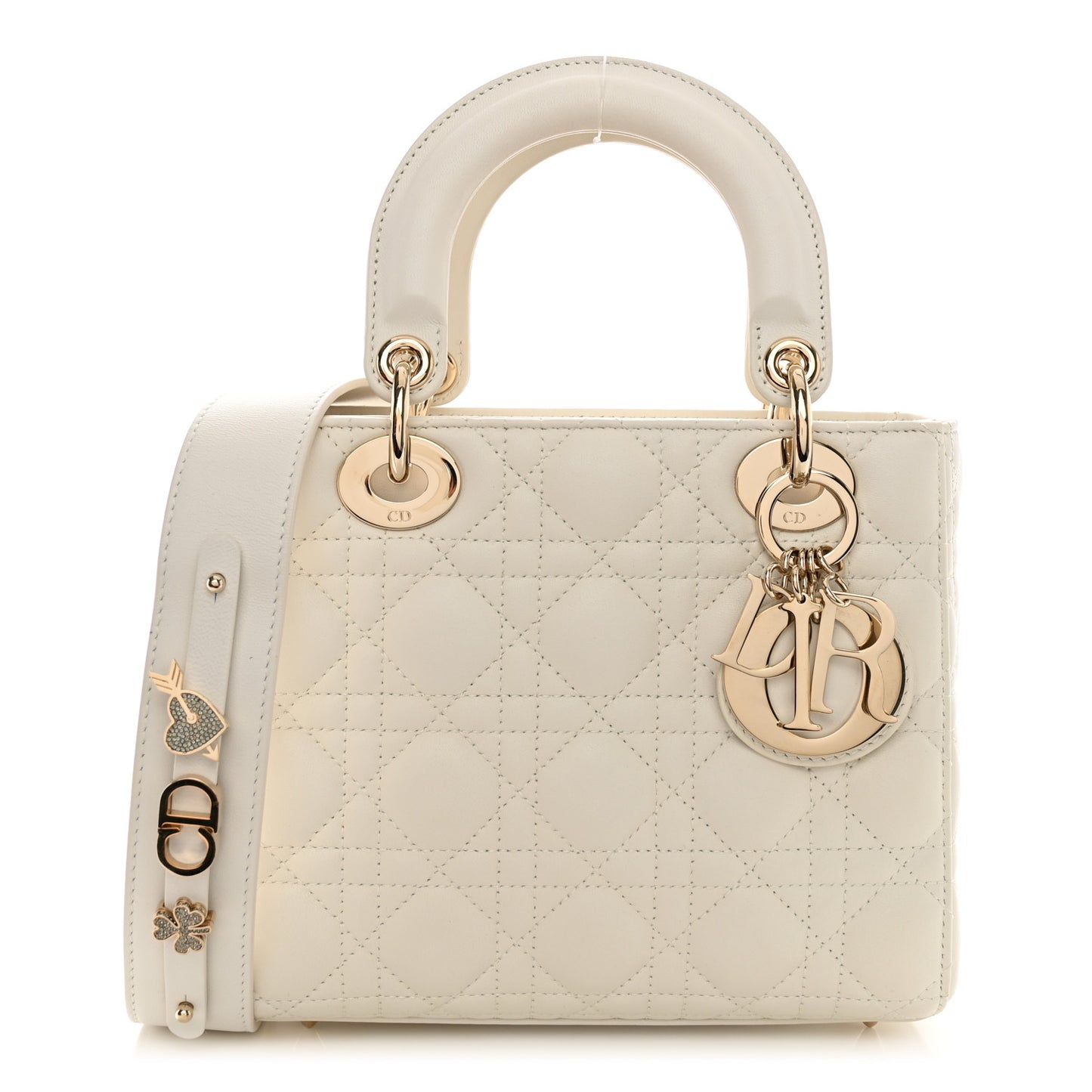 Lambskin Cannage Small My ABCDior Lady Dior White