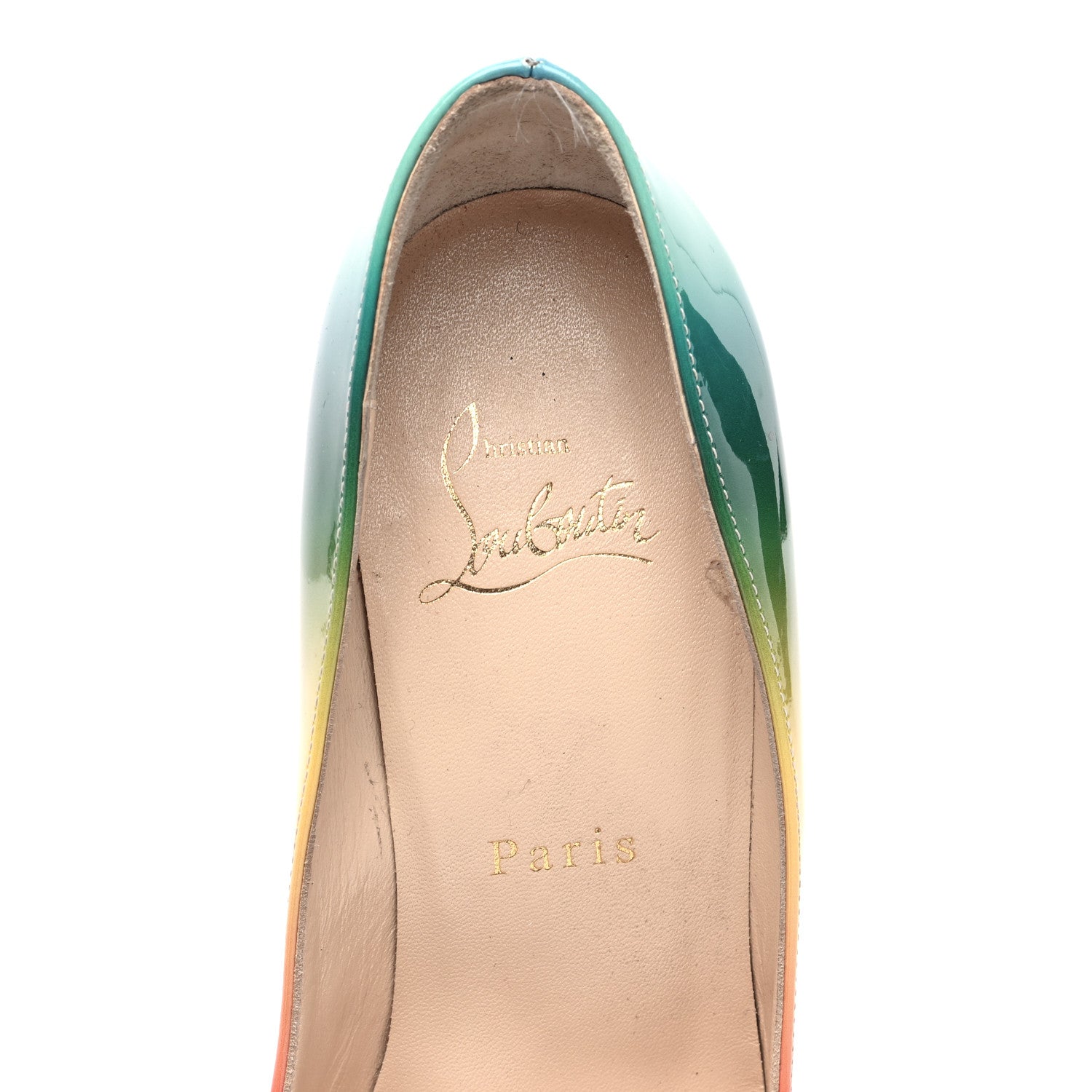Christian Louboutin Patent Rainbow Pigalle Follies 100 Pumps 36.5 Multicolor 7 of 8