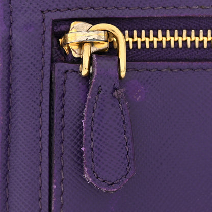 Prada Saffiano Lux Continental Flap Travel Wallet Viola Multicolor 11 of 11