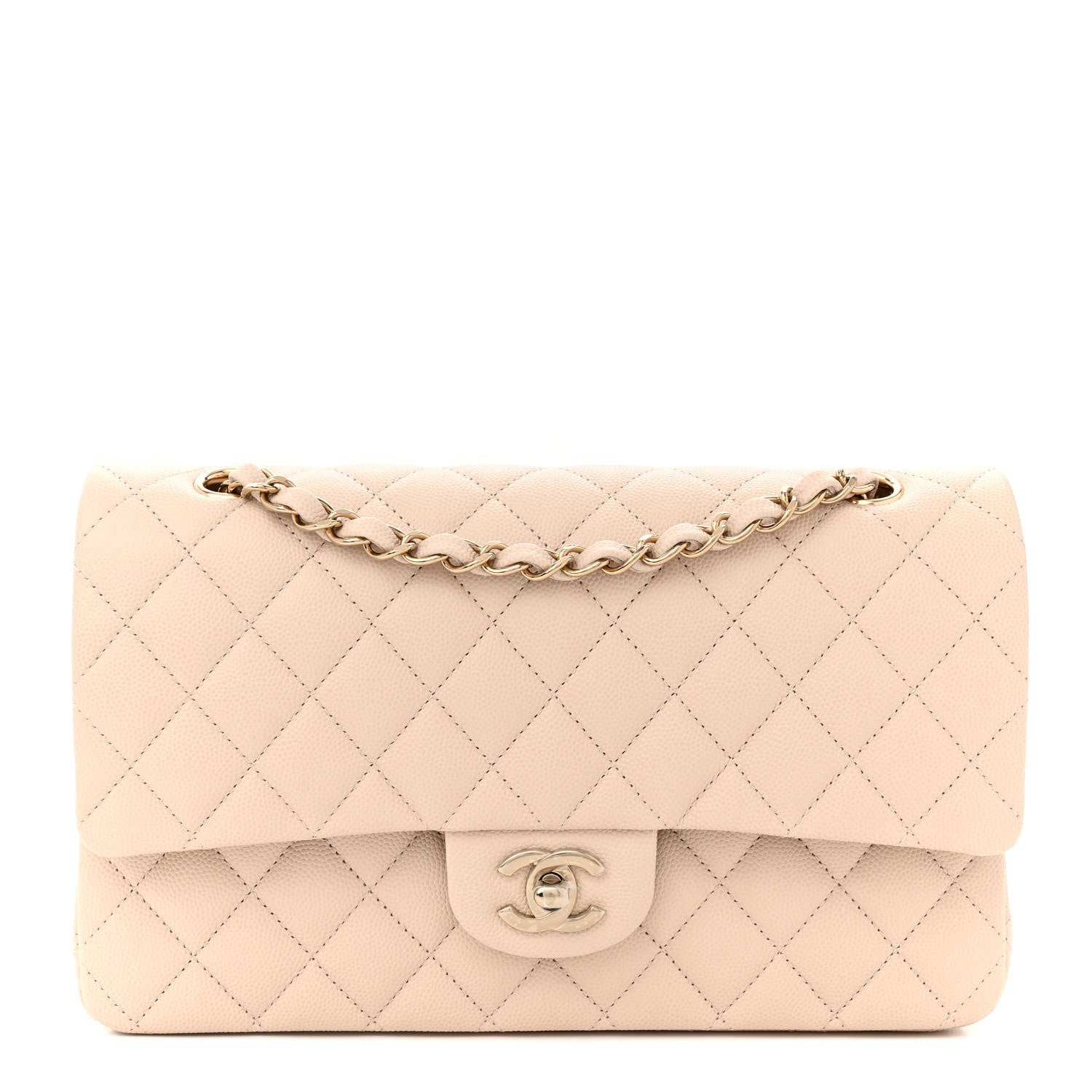Chanel Caviar Quilted Medium Double Flap Ecru 1 of 12