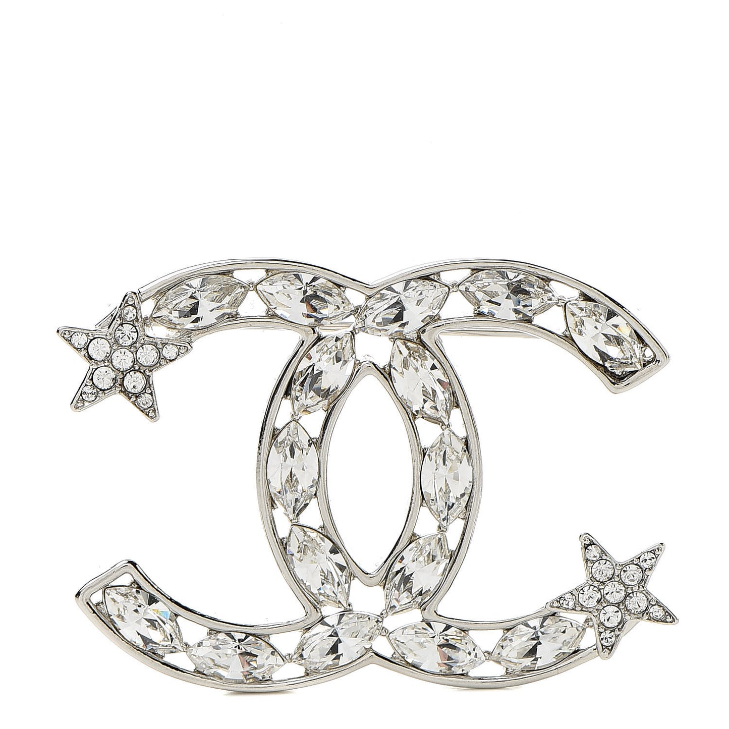 Crystal Starfall CC Brooch Silver
