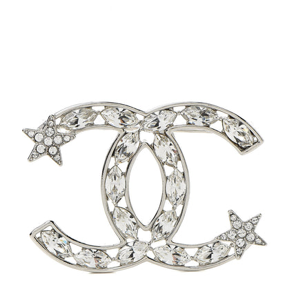 Chanel Crystal Starfall CC Brooch Silver 1 of 5