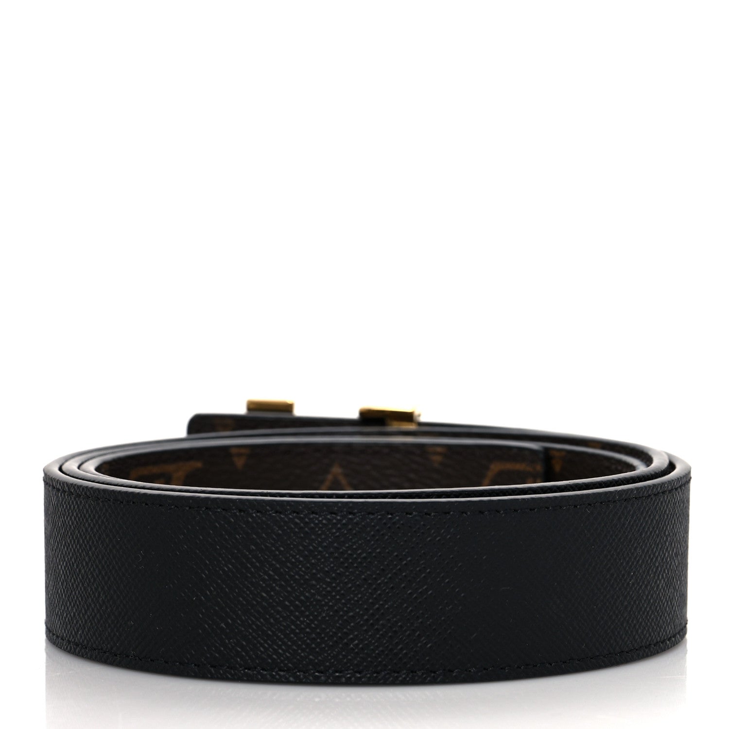 Louis Vuitton Calfskin Monogram 30mm LV Initiales Reversible Belt 90 36 Black 2 of 6