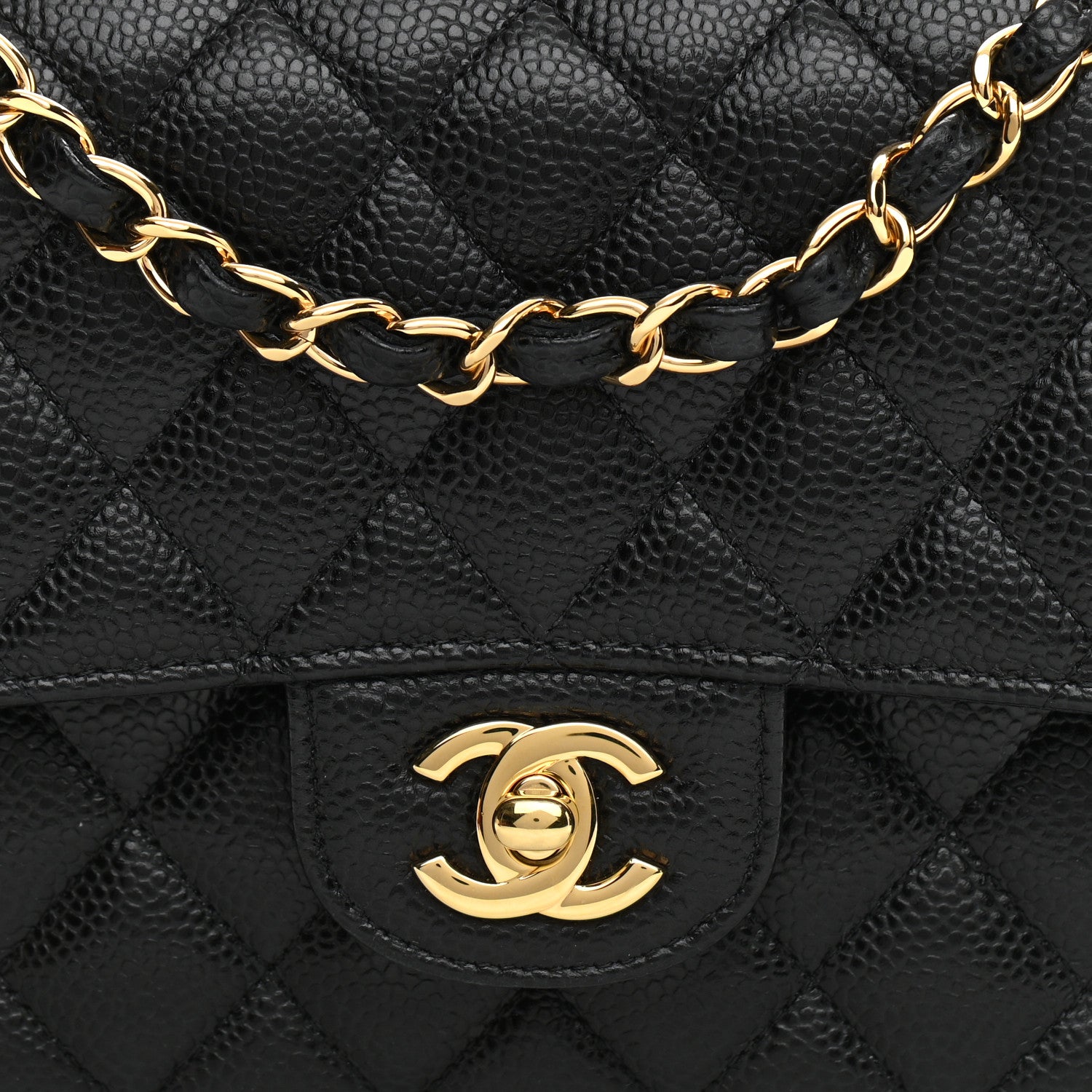 Chanel Caviar Quilted Medium Double Flap Black 8 of 9