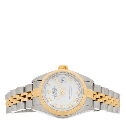 Rolex Stainless Steel 18K Yellow Gold 26mm Oyster Perpetual Datejust Watch White Roman 79173 2 of 4