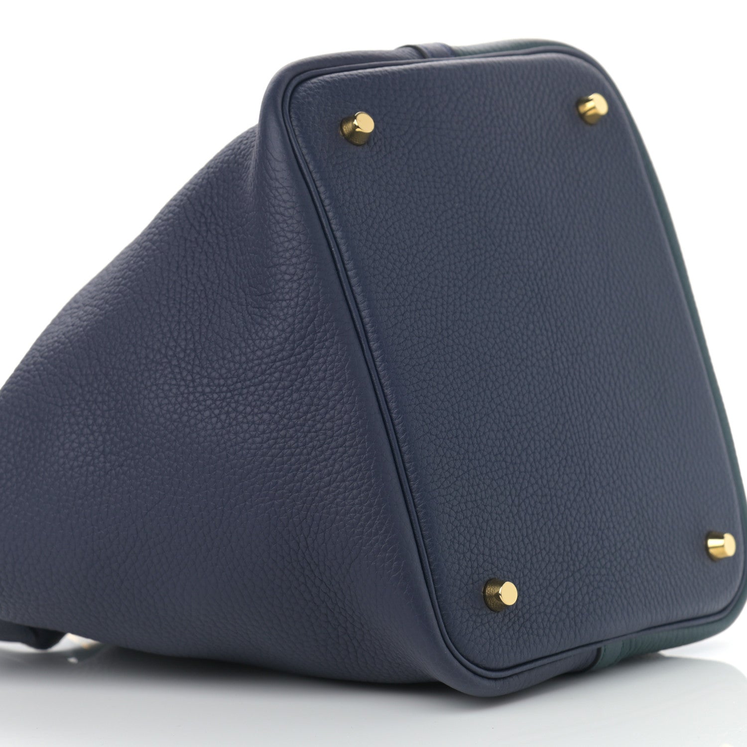 Hermes Taurillon Clemence Casaque Picotin Lock 22 MM Vert Cypress Bleu Nuit Black 9 of 11