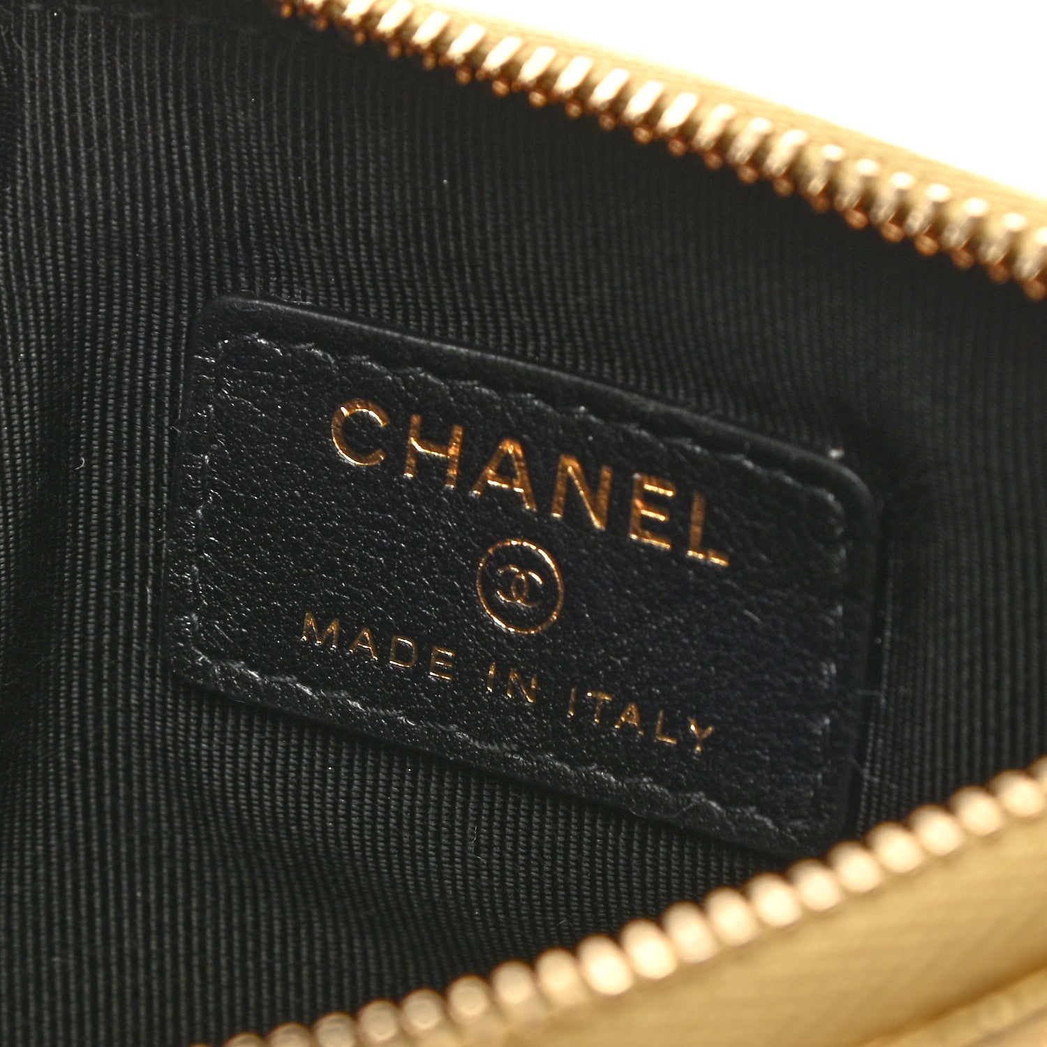 Chanel Metallic Calfskin Crocodile Embossed Cocodile Small Cosmetic Case Gold 6 of 7
