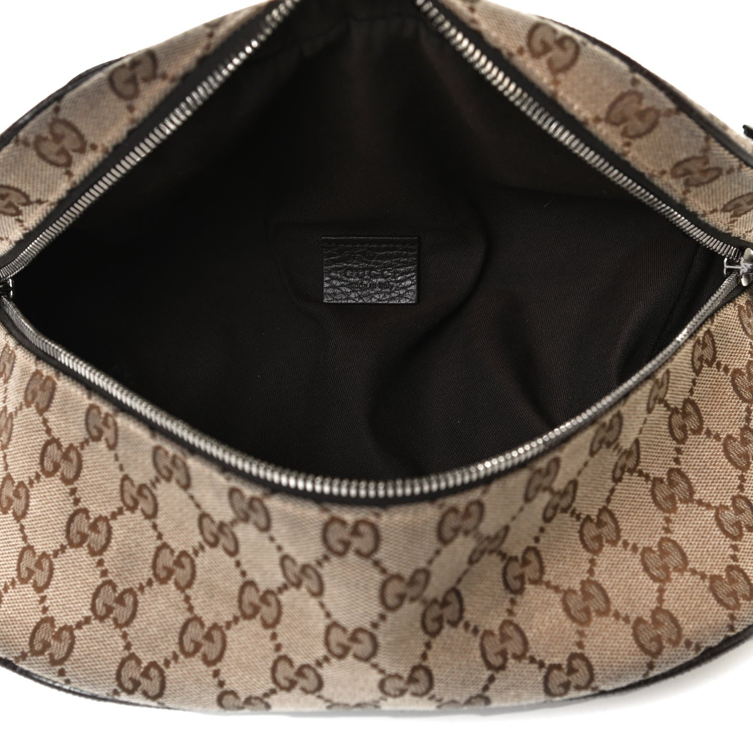 Gucci Monogram Dollar Calfskin Waist Pouch Beige Ebony Testa di Moro Marrone Scuro 5 of 15