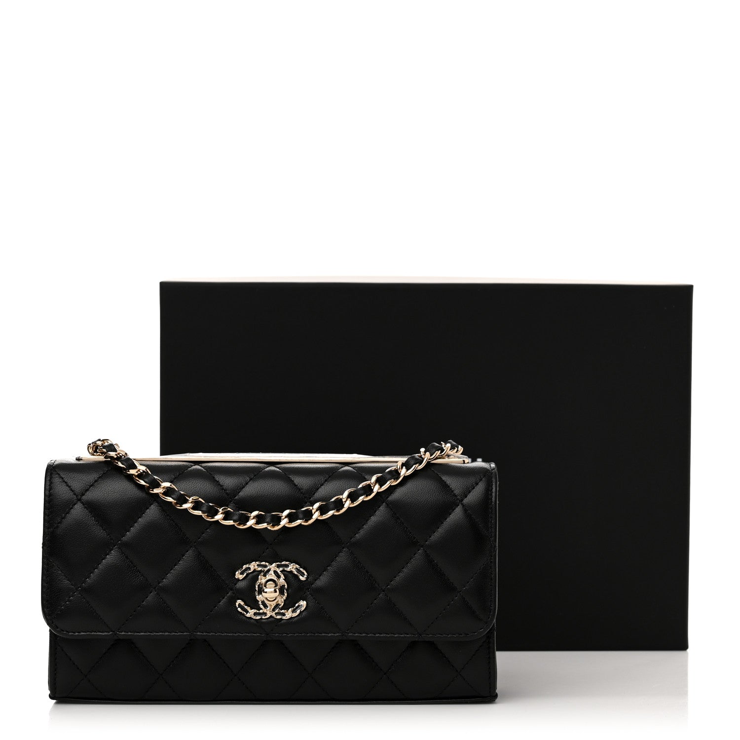 Chanel Lambskin Quilted Trendy CC Flap Phone Holder With Chain Black 11 of 11