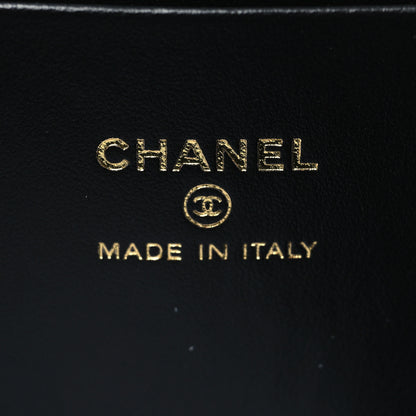 Chanel Patent Calfskin Resin Quilted CC Heart Clutch With Chain Black 7 of 12