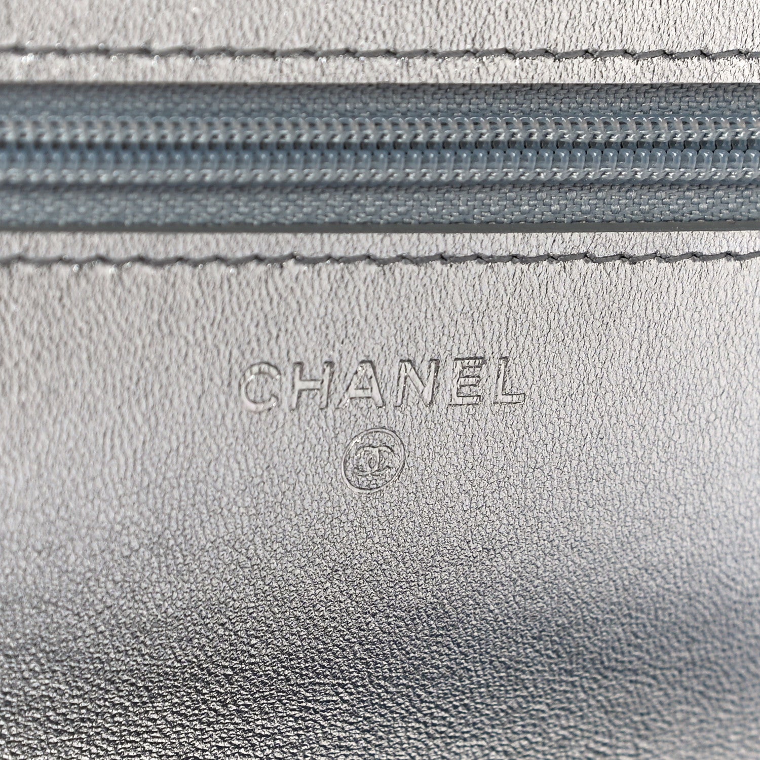 Chanel Gradient Metallic Lambskin Quilted Like A Wallet Wallet On Chain WOC Silvery Black 6 of 12