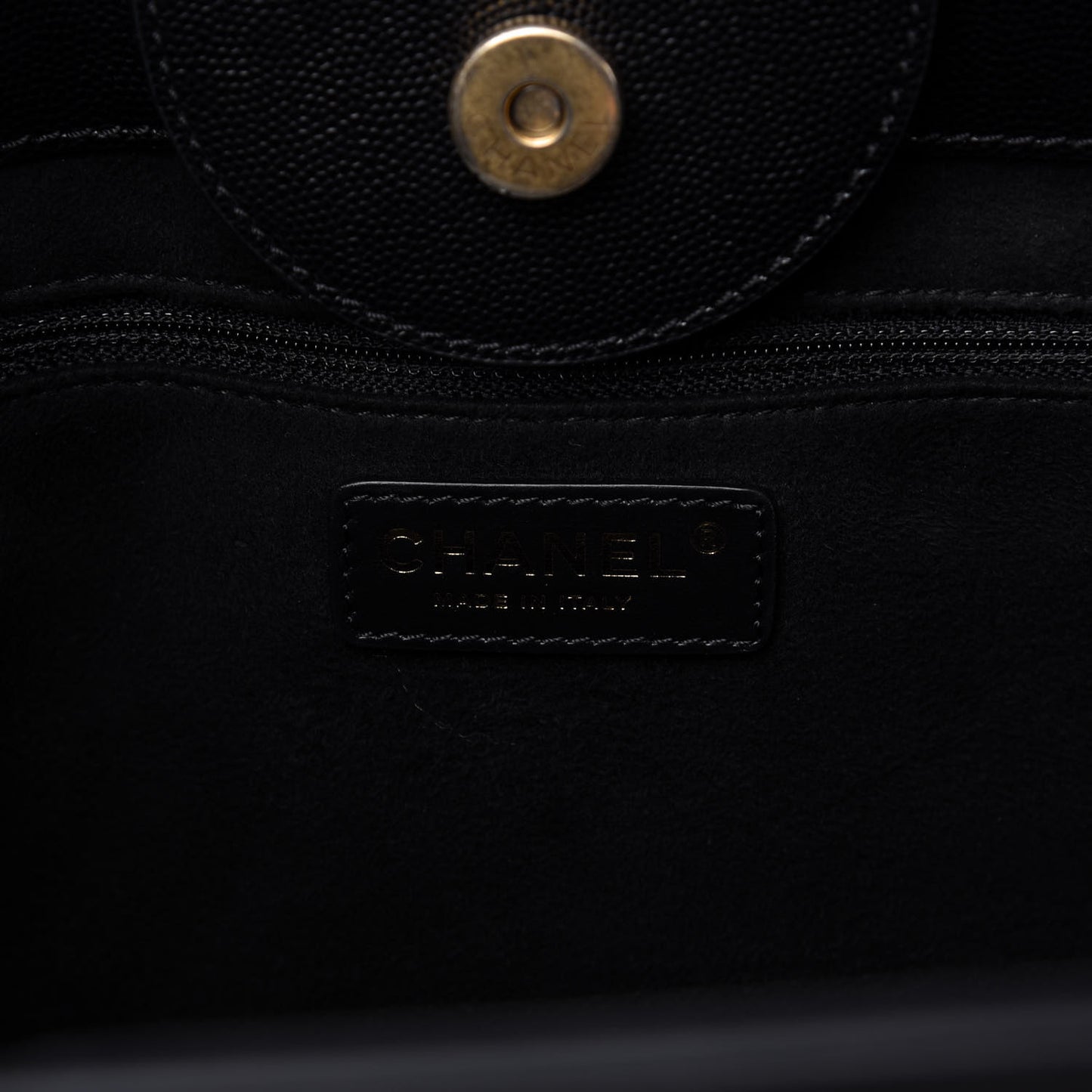 Caviar Small Studded Deauville Tote Black