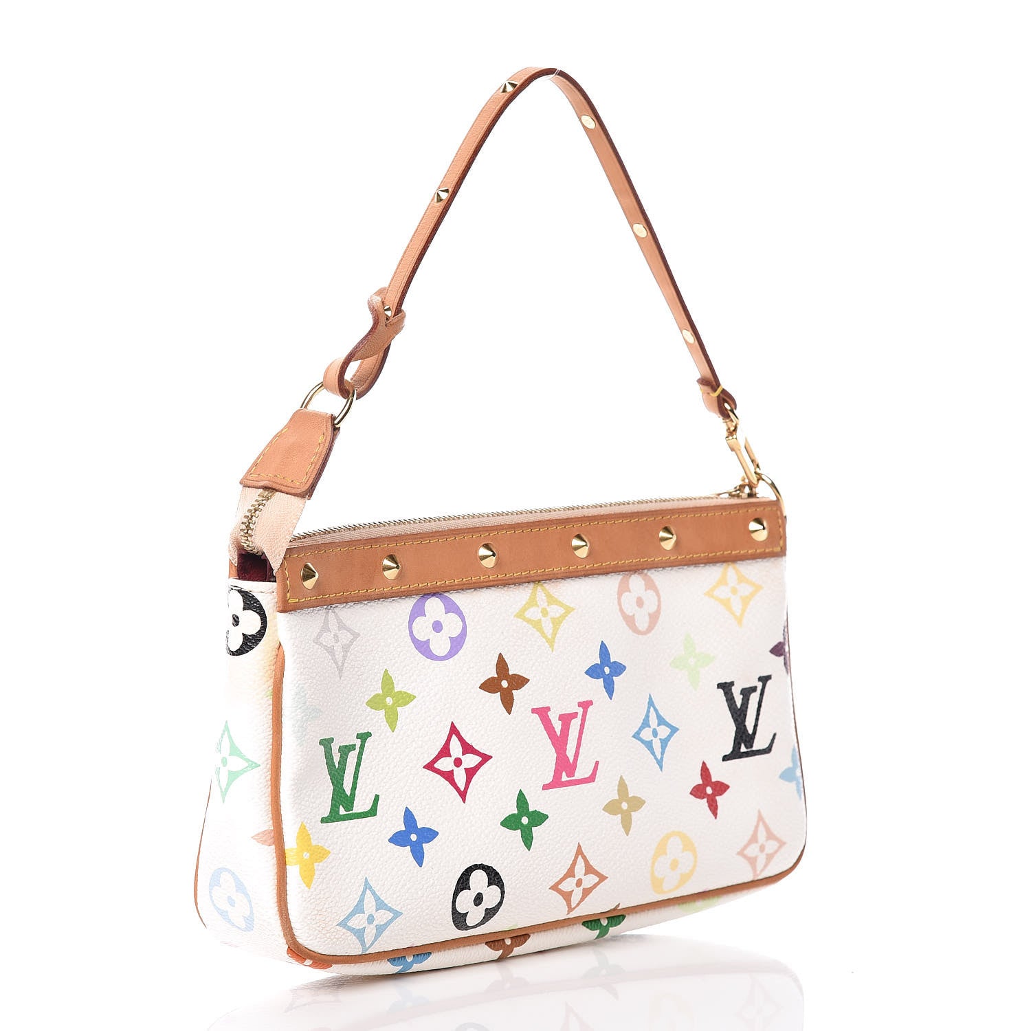 Louis Vuitton Monogram Multicolor Pochette Accessories White 3 of 15