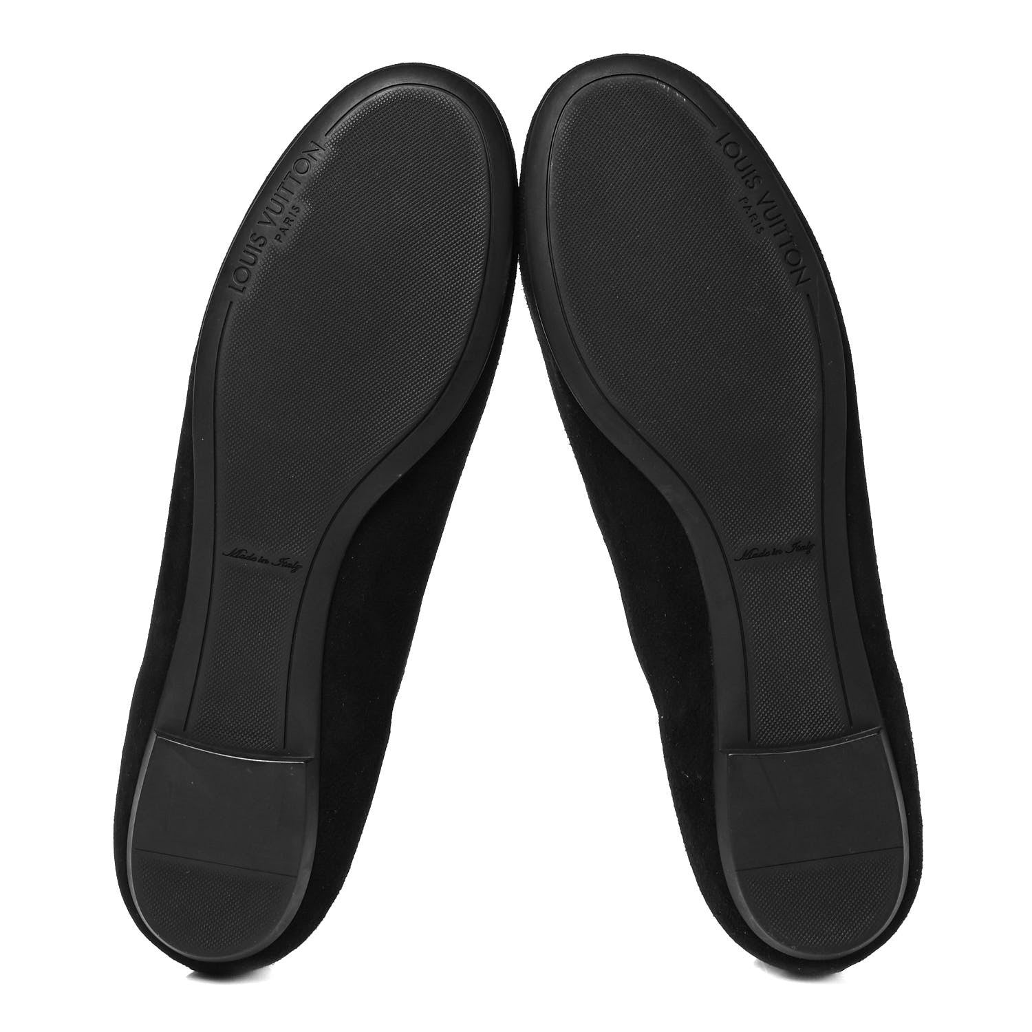 Louis Vuitton Suede Monogram Uniformes Ballet Flats 38.5 Black 5 of 8