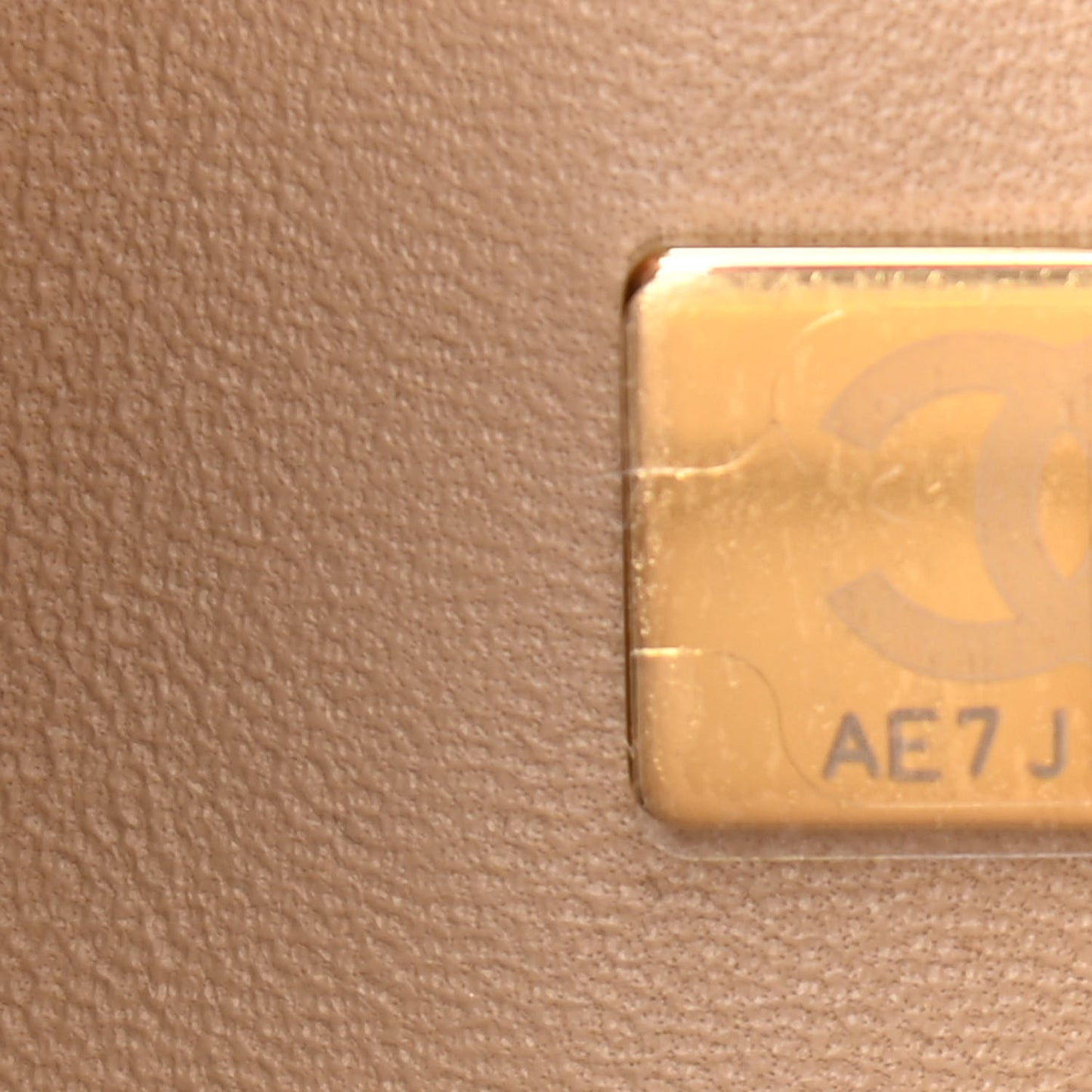 Caviar Quilted Small Double Flap Dark Beige