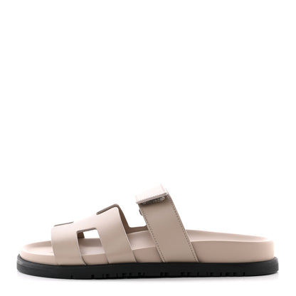 Hermes Calfskin Womens Chypre Sandals 36 Beige Mastic 1 of 15