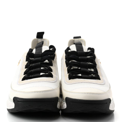 Chanel Velvet Calfskin Mixed Fibers CC Sneakers 40 Ivory Black 2 of 8