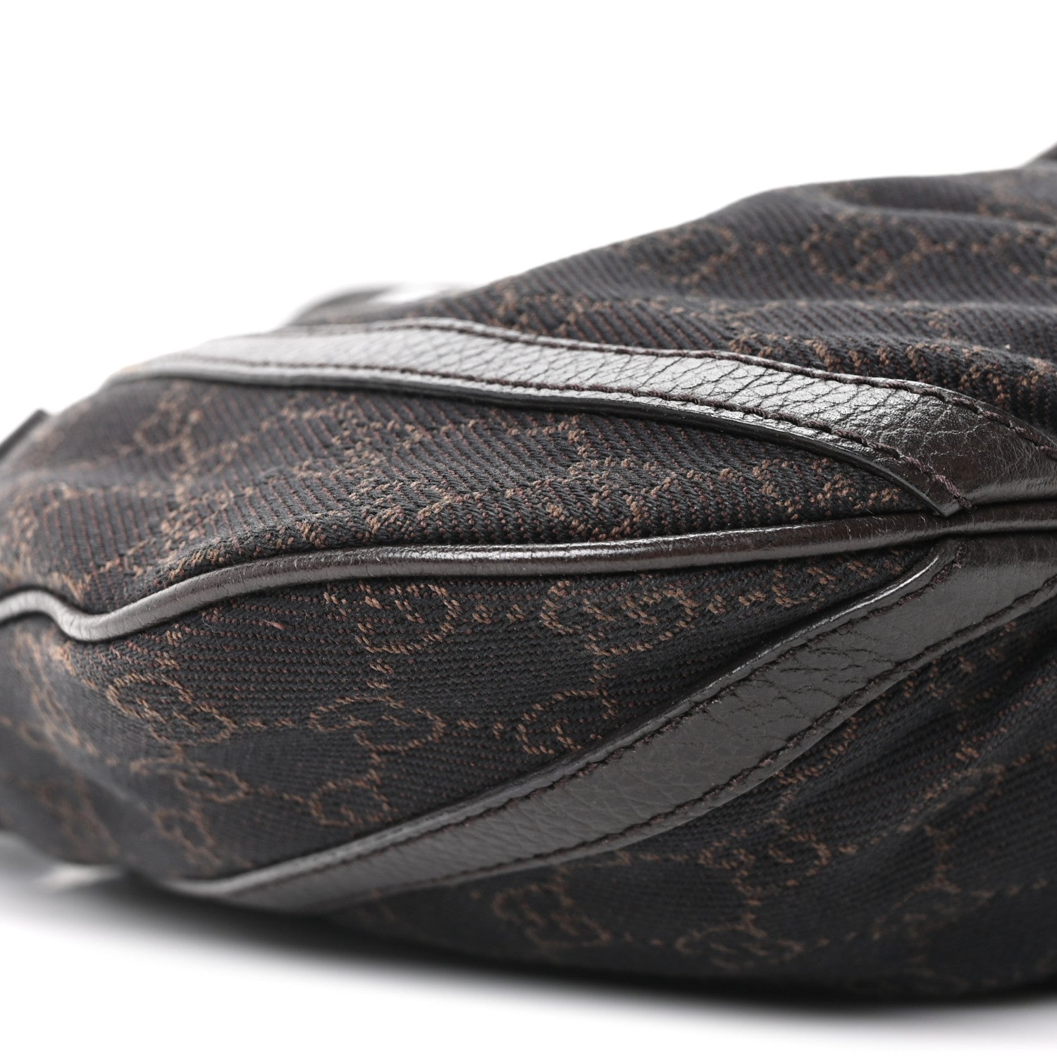 Gucci Denim Monogram Small D Silver Ring Messenger Brown 9 of 10