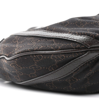 Gucci Denim Monogram Small D Silver Ring Messenger Brown 9 of 10