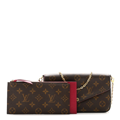 Louis Vuitton Monogram Pochette Felicie Chain Wallet Fuchsia 3 of 12