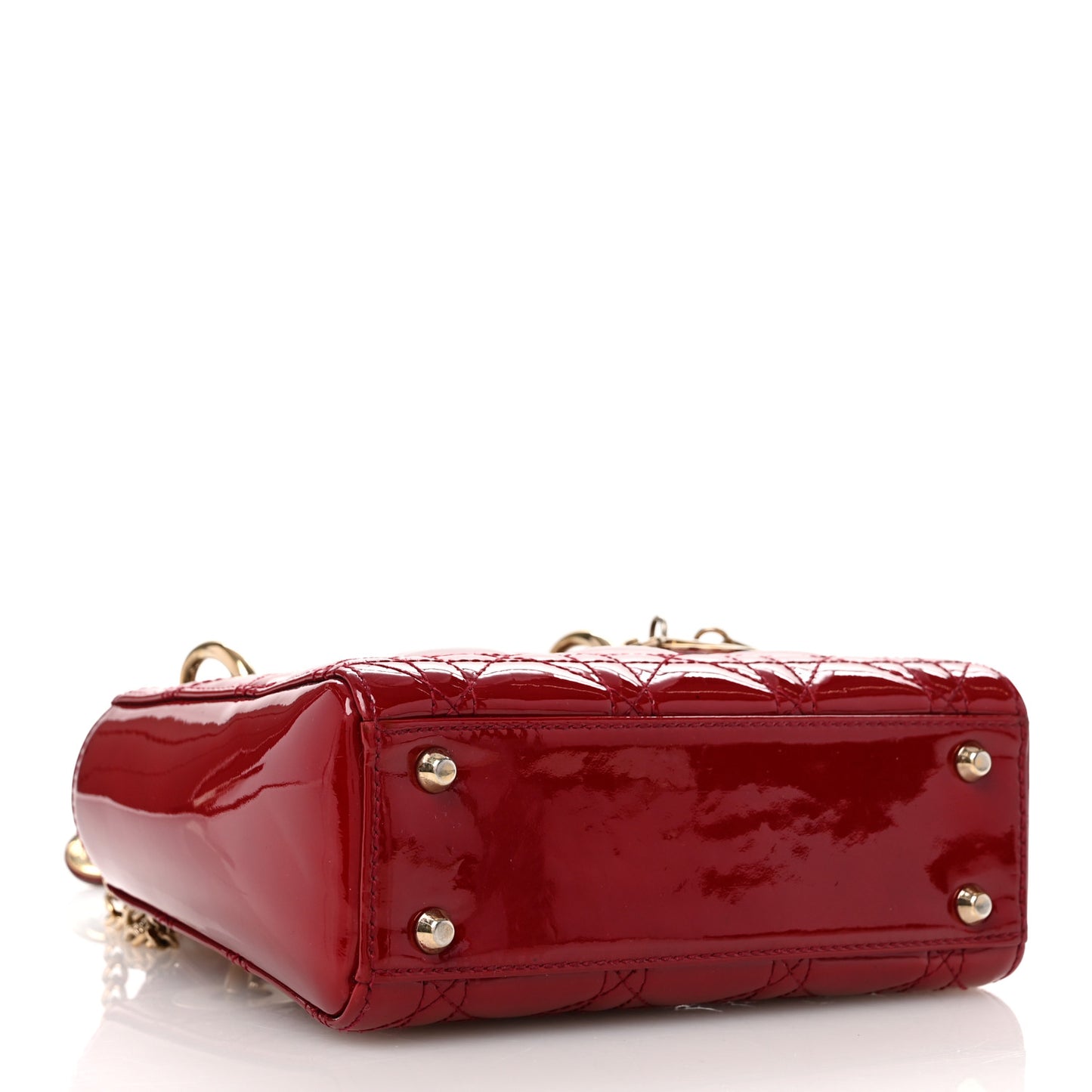 Patent Cannage Mini Lady Dior Red