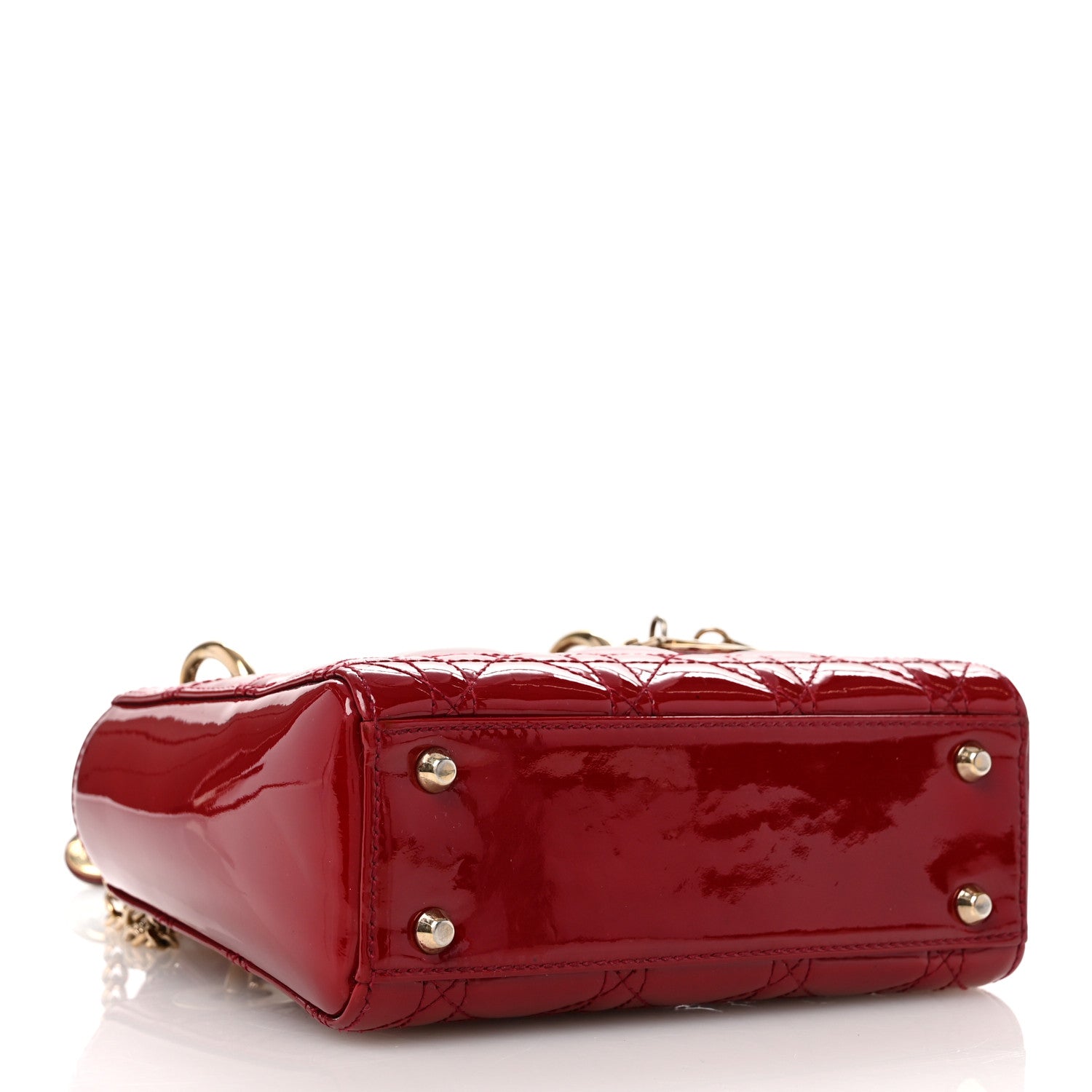 Christian Dior Patent Cannage Mini Lady Dior Red 4 of 9
