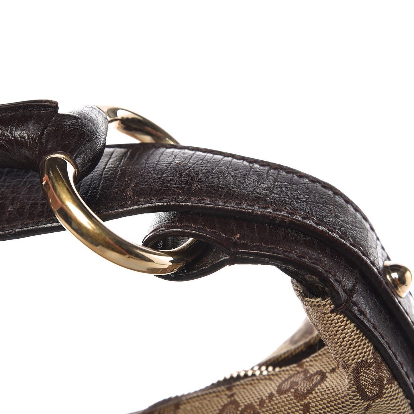 Monogram Medium Horsebit Chain Hobo Dark Brown